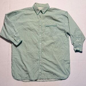 Victoria's Secret Country Vintage Women's‎ Mint Striped Button Up Night Shirt M